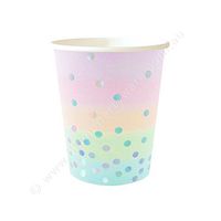 Illume Partyware Iridescent and Pastel Cup, Disposable, 10 Count, 9 Oz for Birthday Party, Kids Party, Unicorn Party