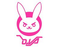 D.VA Bunny Logo Overwatch - Vinyl 6" tall (Color: HOT PINK) decal laptop tablet skateboard car windows stickers