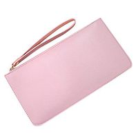 QIUUE Women Wallets Long Fashion Contrast Color Large Capacity Coin Purse Card Holder Bag Mobile Phone Bag Clutch Purse Purple