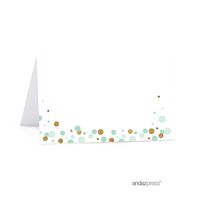 Andaz Press Mint Green Gold Glitter Boy Baby Shower Party Collection, Printable Table Tent Place Cards, 20-Pack, for Dessert Table Candy Buffet