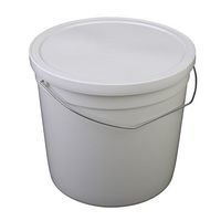 Consolidated Plastics Pail with Handle, HDPE, 6 Quart, White, 10 Piece