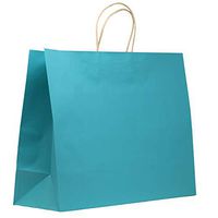 PTP - 16" x 6" x 13" - Turquoise Blue (Solid) Kraft Paper Gift Tote Bags - 250 Count | Perfect for Restaurants, Birthdays, Weddings, Holidays and All Occasions