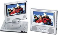 7" Spectroniq PDV-768 Widescreen Portable DVD Player w/Additional LCD Screen (Silver)