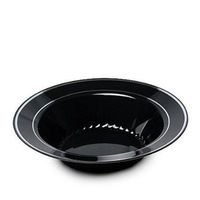 Fineline Settings 512-BKS Black & Silver 12 oz. Round Soup Bowl