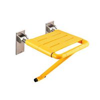 Wenhui Folding Shower Seat, 304 Stainless Steel Wall Mounted Bathroom Bathtub Safety Stool Chair, Heavy Duty, Load of 440 Lbs, Anti-Slip Nylon (Color : Yellow)