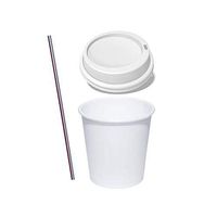 (1000 Sets) 4 oz White Paper Hot Cups with Lids and Free Bonus - Stirrers, to Go Espresso Shot Cups with Travel Lids by Tezzorio