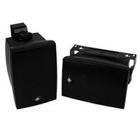 Saga Elite 5.25 in. Weather Resistant Speakers with Aluminum Grille (70.7V/100V-60W Transformer and 8Ω Bypass) (Black | Pair)