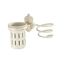 LIUCS Hair Holder Ivory White Hair Dryer Holder Free Punch Tube Holder Bathroom Accessory Suitable for Hair Salon Hotel Shower Etc