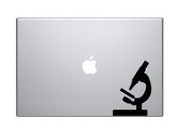 Science Icon #3 - Lab Microscope Magnification Art - 5" Black Vinyl Decal Sticker Car Macbook Laptop