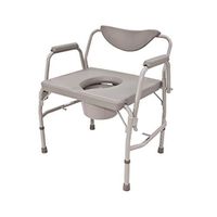 Roscoe Medical Bariatric Drop-Arm Commode Gray