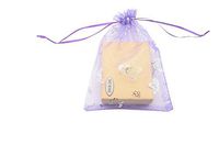 SUNGULF 100pcs Organza Pouch Bag Drawstring 5x7" 13x18cm Strong Gift Candy Bag (Purple Silver Butterfly)
