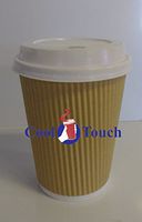 Cool Touch - Rippled Pre Sleeved Hot Cold Coffee Drink Cups (320, 12oz Cups & Lids)