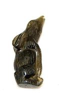 Moldavite Specimen Carved Moon Gazing Hare Polished Carving