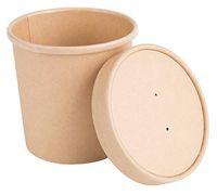 16 oz Pint Disposable Paper Food Storage Containers with Vented Lids, Pack of 25. Biodegradable, Compostable, Great for Soups, Ice Cream, ‘to Go’ Lunch, Hot & Cold Meals. Kraft Brown