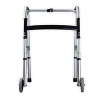 III- Walker Aluminum Alloy Double Handrails Two Rounds with Seat Collapsible Adjustable Height Elderly Man Walker Disabled Walking Rehabilitation Machine