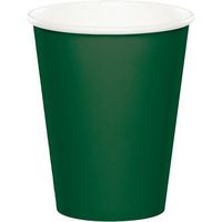 Creative Converting 563124B 240 Count Case Touch of Color Paper Hot/Cold Cups, 9 oz, Hunter Green