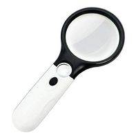 ElectroOptix 10X 20X Handheld Illumination Magnifier with LED Light HD Lens for Book Reading, Jewelry Identification Watch DIY Crafts Engraving and Repair White 85 195mm Magnifier Loupe
