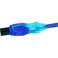 6' USB 2.0 Type A Male to Type B Male Cable with Blue LEDs