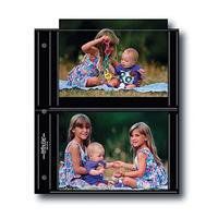 Print File BLK57-4S, Archival S-Series Album Pages, 9-1/4x10-15/16" Page Holds Four 5x7" Prints, Pack of 25 - Black Background