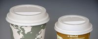 White Dome Lid for Compostable Hot Beverage Paper Cup (Fits 10, 12, and 16-ounce cups) (2 Boxes - 100 Cups per Box) - AB-310-4-150