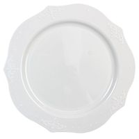 Elegant Setting Antique Collection 40 Pack China Look 7 Inch White Plastic Salad Plates, Fancy Disposable Dinnerware