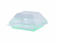 Solia PS30400 Quartz Plate, 3-1/2" Length x 3-1/2" Width x 19/32" Height, Clear Green (Case of 200)
