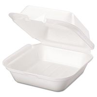 Genpak SN227 Snap It Foam Container, 6 2/5 x 6 2/5 x 3, White, Bag of 100 (Case of 2)