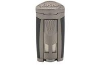 Xikar HP3 Inline Triple Flame Cigar Lighter, Attractive Gift Box, EZ-View Red Fuel Window, Honeycomb Texture, Lifetime Warranty, Gunmetal