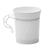 WNA Masterpiece 12 Count Plastic Coffee Cups, White/Silver