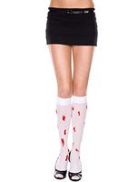 Music Legs Bloody Knee Highs White/Red One Size Fits Most