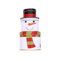 Yamalans Christmas Candy Can Gift Box,3-Layer Santa Snowman Empty Candy Box Sugar Jar Container Kid Gift Snowman