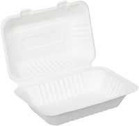 AmazonBasics 6" x 9" x 3" Compostable Clamshell Take-Out Food Container, Pack of 100