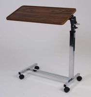 Overbed Table - 3-Position Tilting Overbed Table Height Adjustable with Locking Brakes
