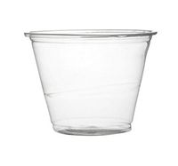 Fineline Super Sips 310992 PET Squat Drinking/Dessert Cup, 9 oz, Clear