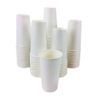 Black Cat Avenue 50 Pack 20oz Disposable Hot White Paper Cups For Hot Drinks Coffee Cocoa Chocolate Latte Cappuccino