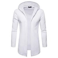 Men's Cardigan Jackets,Males Pockets Hooded Winter Solid Trench Coat Outwear Long Jacket