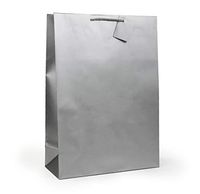 Allgala 12PK Value Premium Solid Color Paper Gift Bags (17"XL-Silver-GP50043)