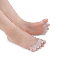 Toe Separators for Bunions Corrector Hammer Toes Used for Running Yoga Practice Nighttime - Universal Size 2 Pairs White