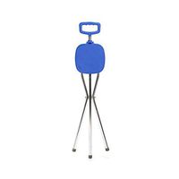 Lxn Folding Seats Crutches Triangular Cane Stool Elderly Cane Walking Aid Instrument Aluminum Crutches with A Light Alloy Blue (Blue)