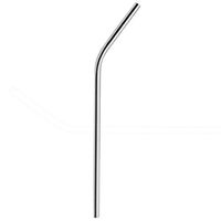 Vinjeely 8.5 Inches Drinking Straws, 6pcs Stainless Steel Reusable Metal Drinking Straws 6 Bent +2 Clearing Brush for Home Bar Hotel Use Juice Smoothie Straws(Silver)