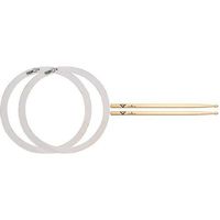 Remo RO0014-00 Drum Muffler Dampening 1-Inch and 1.5-Inch Snare Drum Rings (Pair) with Vater 5B Wood Tip Hickory Drum Sticks, Pair