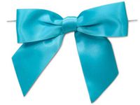 6ct. Pre-Tied Turquoise 5" Satin Gift Bows Wire Ties Ready-to-Use 1-1/2" Ribbon nfLG -1812