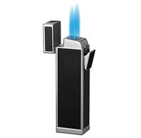Visol Timeless Black and Silver Double Torch Cigar Lighter