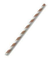 “Sippers” Candy Striped Paper Straws - Pecan Brown