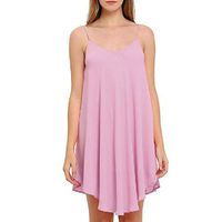 Women Chiffon Short Dress - Summer Loose Candy Color V-Neck Backless Cross Strap Cami Dresses Pink