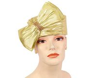 Women's Metallic Pill-Box Church Hats - K022 (Gold)