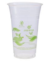 Minima 20 oz, 500 Count Compostable Cold Cups – 100% BPI-CERTIFIED Compostable certified Drink Cups (Leaves Design)