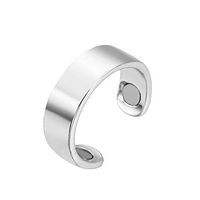 Festnight Medical Weight Loss Ring Simple Stainless Steel Magnetic Therapy Anti-Snoring Fashion Magnetic Healthcare Finger Ring (Silver-1)