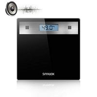 SVYHUOK Talking Body Weight Bathroom Scales, Instant Weight Reading, Electronic Glass Platform, High Precision Digital LCD Display, Large Glass Ultra Slim Scales, LBS and KG Measurement