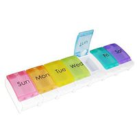 FaSoLa Portable Large 7 Day Pill Organizer Case Weekly Travel Pill Box Planner, Medication Container (7 compartments)